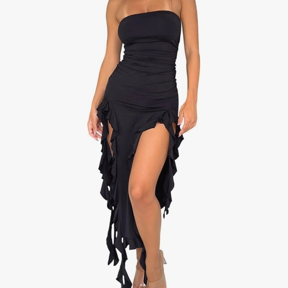 Hot Topic Black Strapless Dress - Picture 1 of 1
